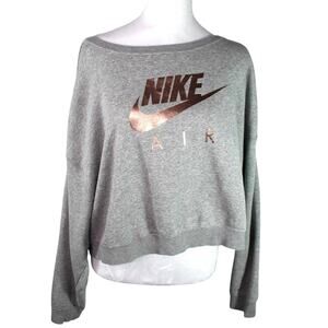 Nike Gray Sweatshirt with Metallic Logo